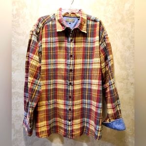 JL Powell The Sporting Life Brown/Tan/Rust Flannel LS Shirt XXL